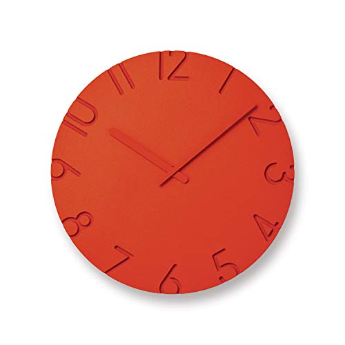 レムノス 掛け時計 カーヴド カラード アナログ 橙 NTL16-07 OR Lemnos 直径30.5×奥行4.2cm
