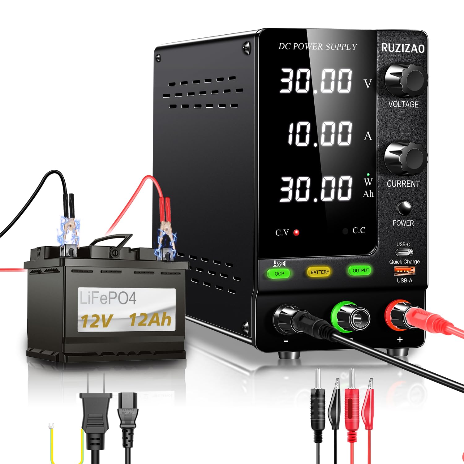 RUZIZAO 安定化電源 60V 5A 4桁電圧電流�
