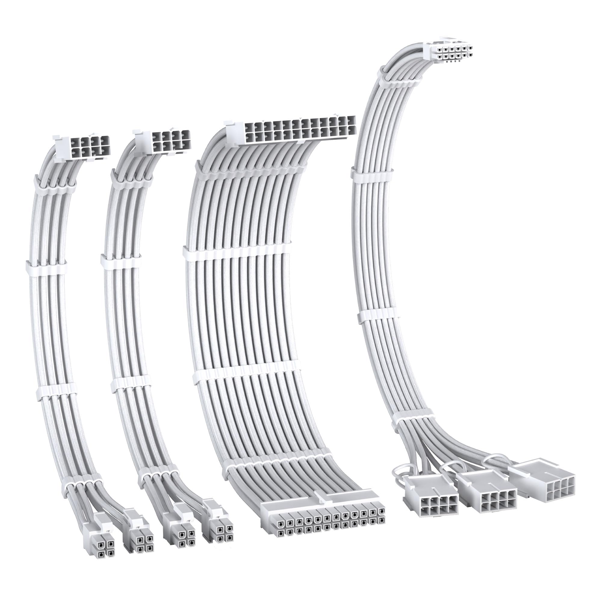 EZDIY-FAB PCIe 5.0 12VHPWR 電源専用延長スリーブケーブル、24ピン ATX/ 8ピンCPU /16 ピン (12+4) - 3X PCIE 8 ピンGPU、PSUケーブル延長 GPU RTX4080/4070Ti 対応 16AWG