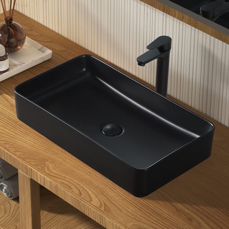 LUYI ブラック 洗面ボウル 手洗いボウル 洗面台 610x345x110