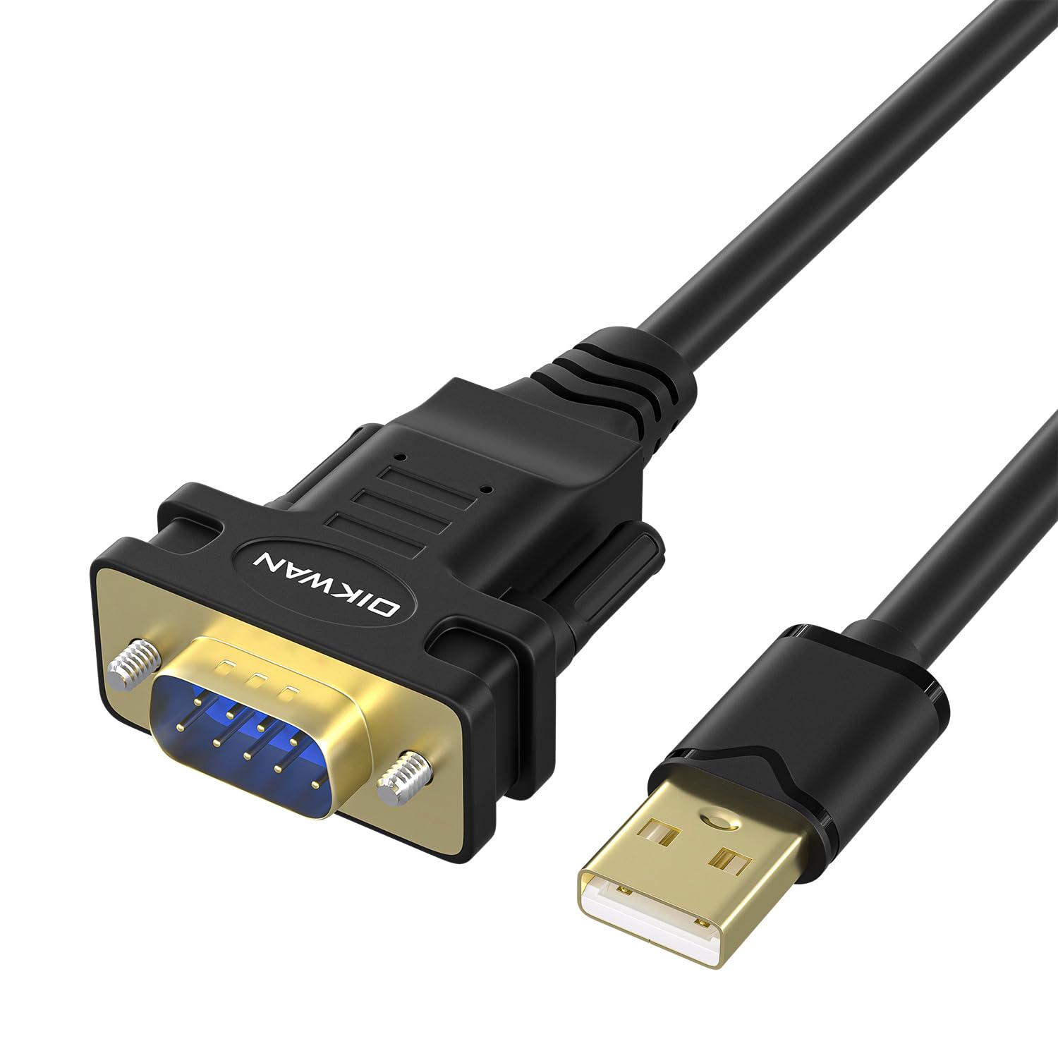 OIKWAN USB - シリアル RS-232 アダプター FTDIチップセット付き USB 2.0 - オス DB9 シリアルケーブル Windows 11、10、8、7、Vista、XP、2000、Linux、Mac OS用(6フィート、50パック)
