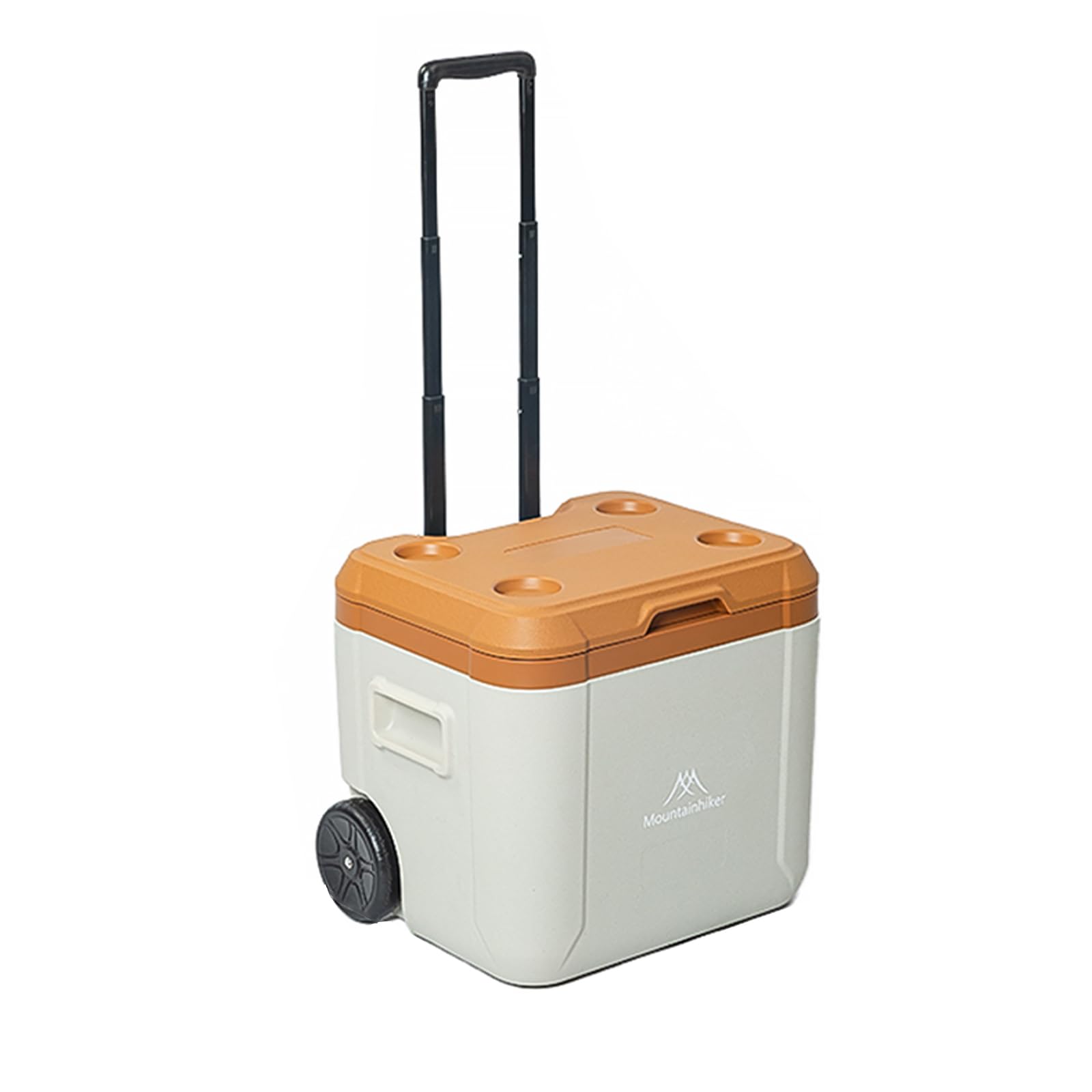楽天松陰屋 楽天市場店Mountainhiker クーラーボックス 30L/52L大容量 保冷・保温ボックス キャスター付き アルミ合金ハンドル付き ポータブル冷蔵庫 5日間長時間保冷 キャンプ/BBQ/釣り/アウトドア/スポーツ観戦に最適 （52L/55QT）