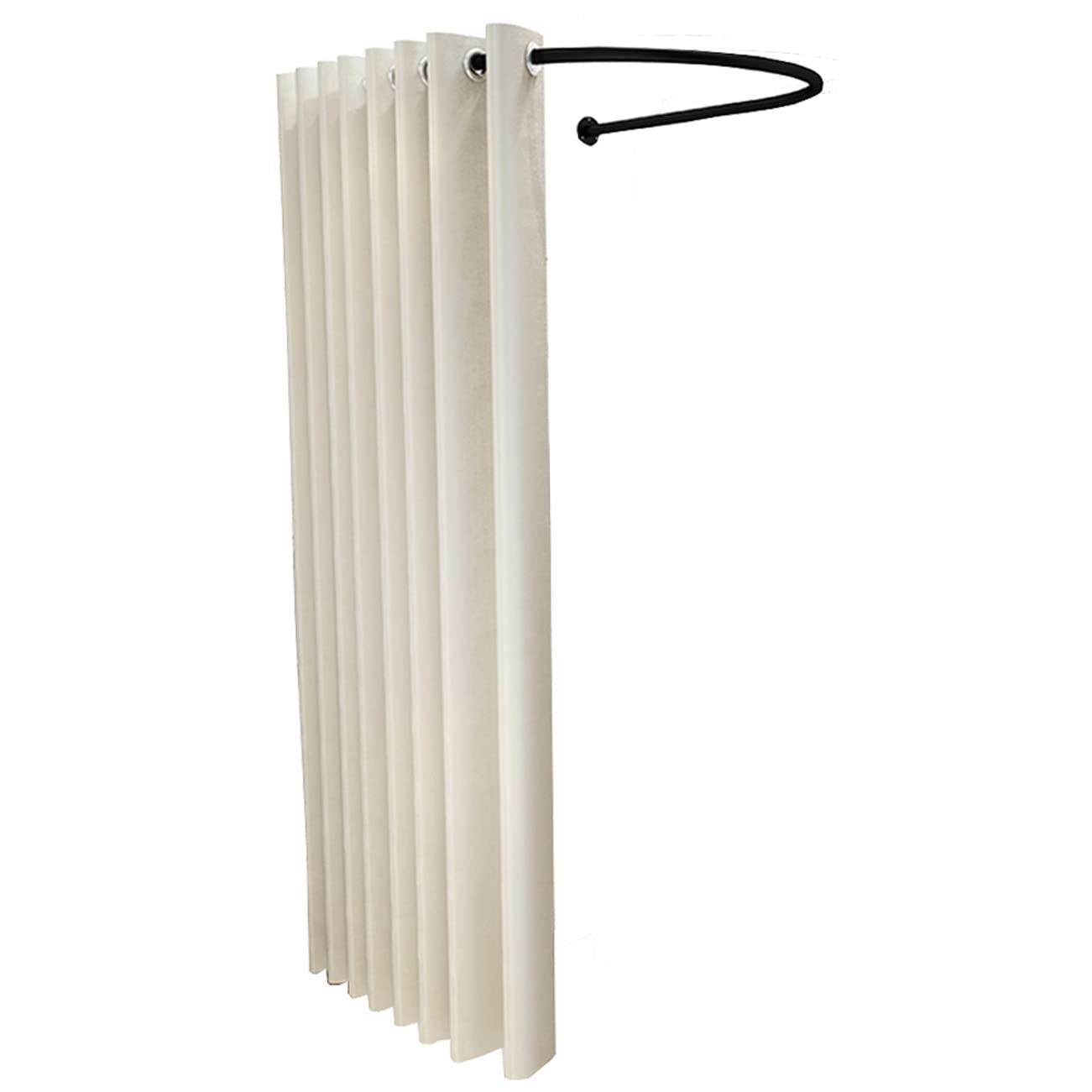 Bunny Ears 簡易更衣室、フィッティングルーム、試着室 幅85×奥行80×高さ200cm、クリーム色 衣料品店の U字型壁掛け洋服店のプライバシー保護 脱衣所、着替えテントドレッシングルーム 試着室、バスルームカーテン