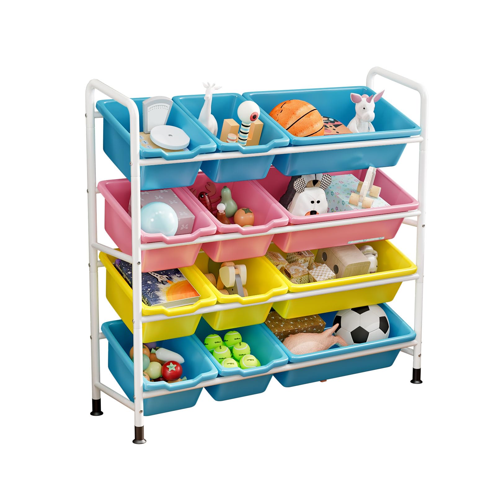 おもちゃ 収納 収納ボックス12個付き おもちゃ箱 おもちゃ棚 斜めで取りやすい お片付けラック 子供 知..