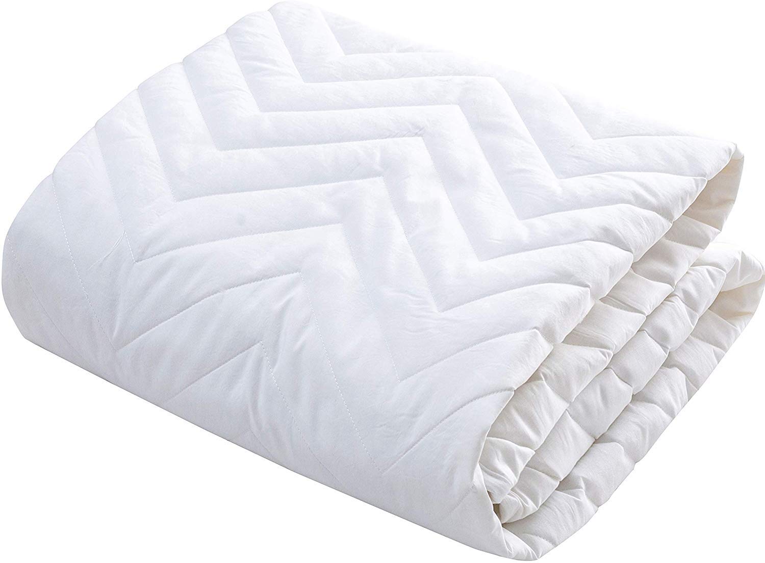 敷パッド ワイドキング オールシーズン快適 ベッドパッド 防ダニ 抗菌防臭 吸汗 速乾 ゴムバンド付き 洗える ホテル仕様 205x205cm シングル2台用サイズ ホワイト