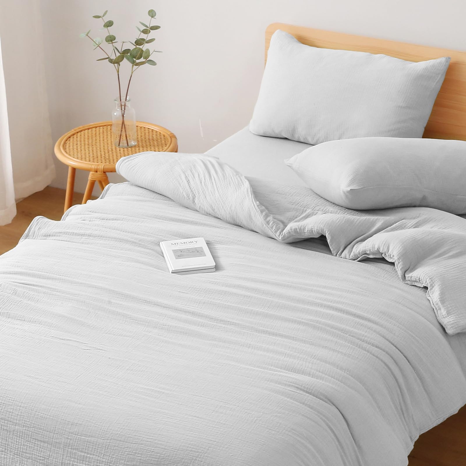 SE 掛け布団カバー ダブル 綿100％ ガーゼ 肌掛け布団カバー 毛布カバー 柔らかい 吸湿通気 抗菌・防ダ..