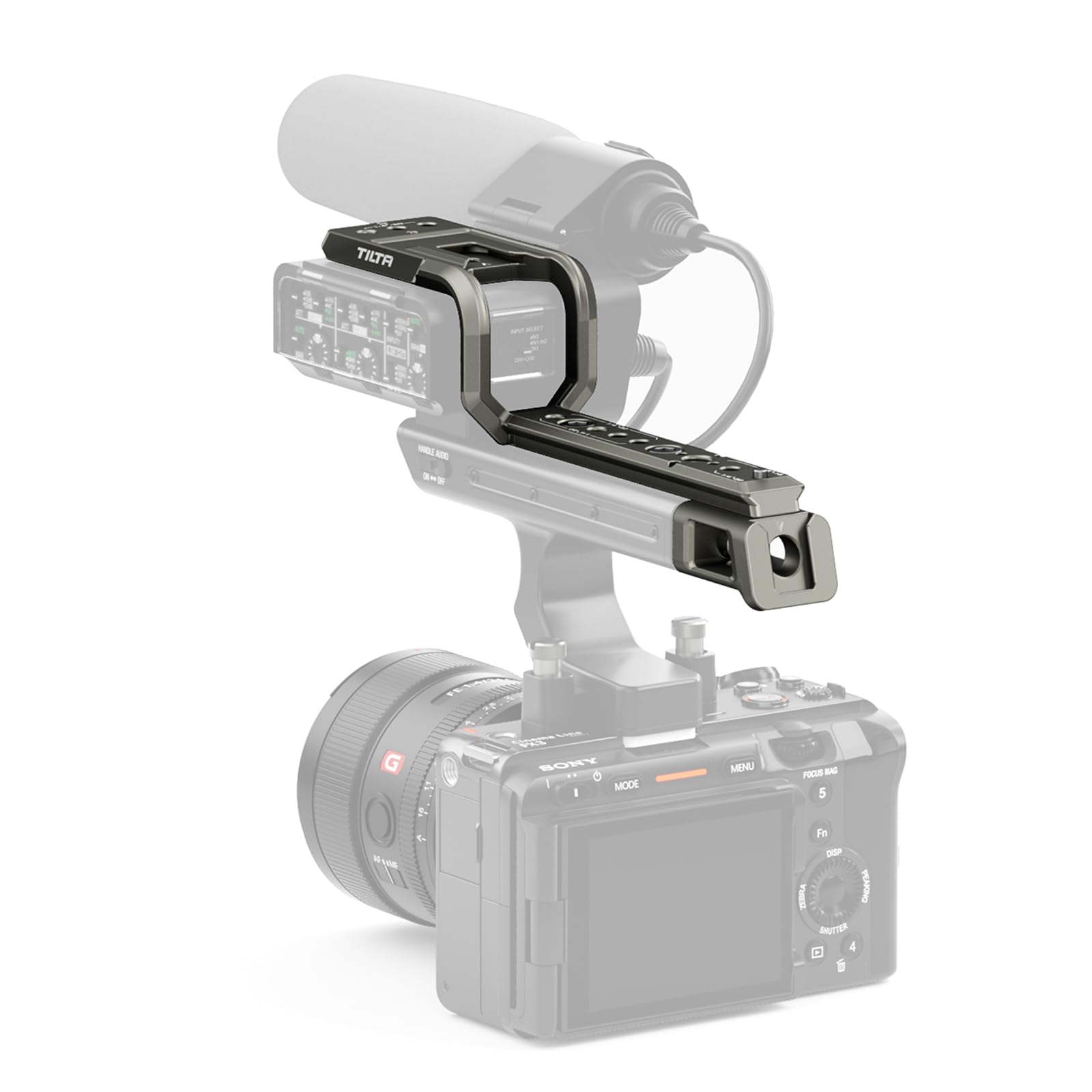 TILTA XLR延長ブラケット Sony FX3用 XLR-H1トップハンドル、コールドシュー、NATO、1/4"-20および3/8"-16ネジ、位置決めポイント付き - チタニウムグレー TA-T13-XLR-TG