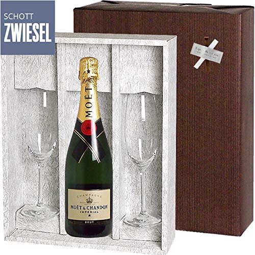 ワイン ギフト 【ラッピング込】 モエ・エ・シャンドン モエ・アンペリアル 750ml シャンパーニュ & ショット・ツヴィーゼル グラスギフト （泡1、グラス2） matsukageya-10164787 松陰屋 楽天市場店 サンプル画像2