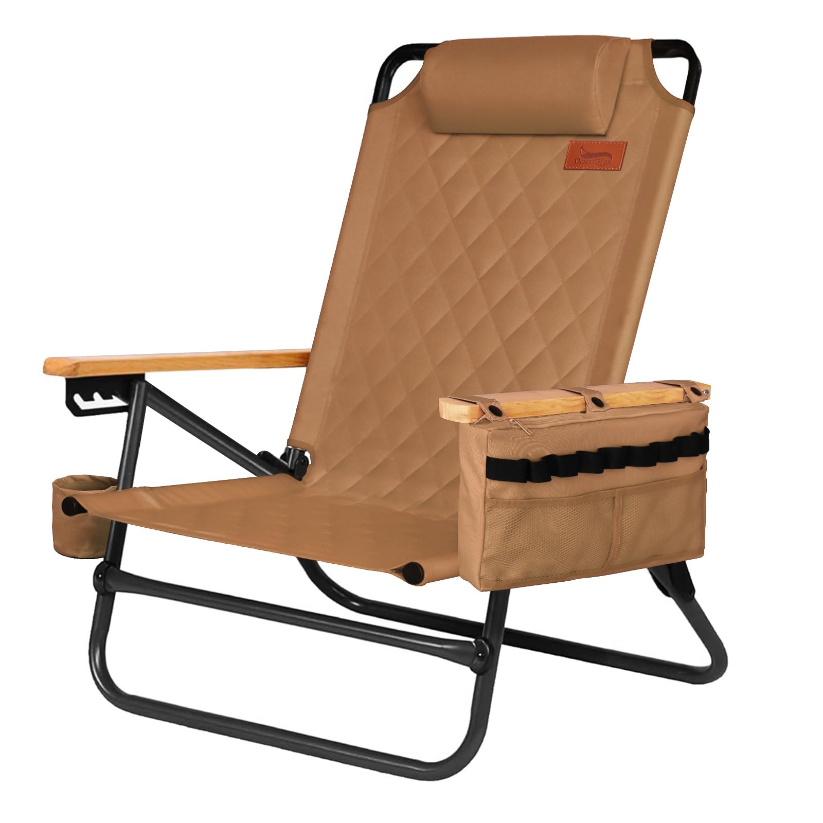 DesertFox キャンプチェア リクライニングチェア 四季適用 アウトドアチェア 単品/セット 背もたれ角度4段階調節 ローチェア クーラーボックス付き 折りたたみ 軽量【耐荷重150kg】イス 椅子お釣り 登山 携帯便利 ピクニック レジャー キャン