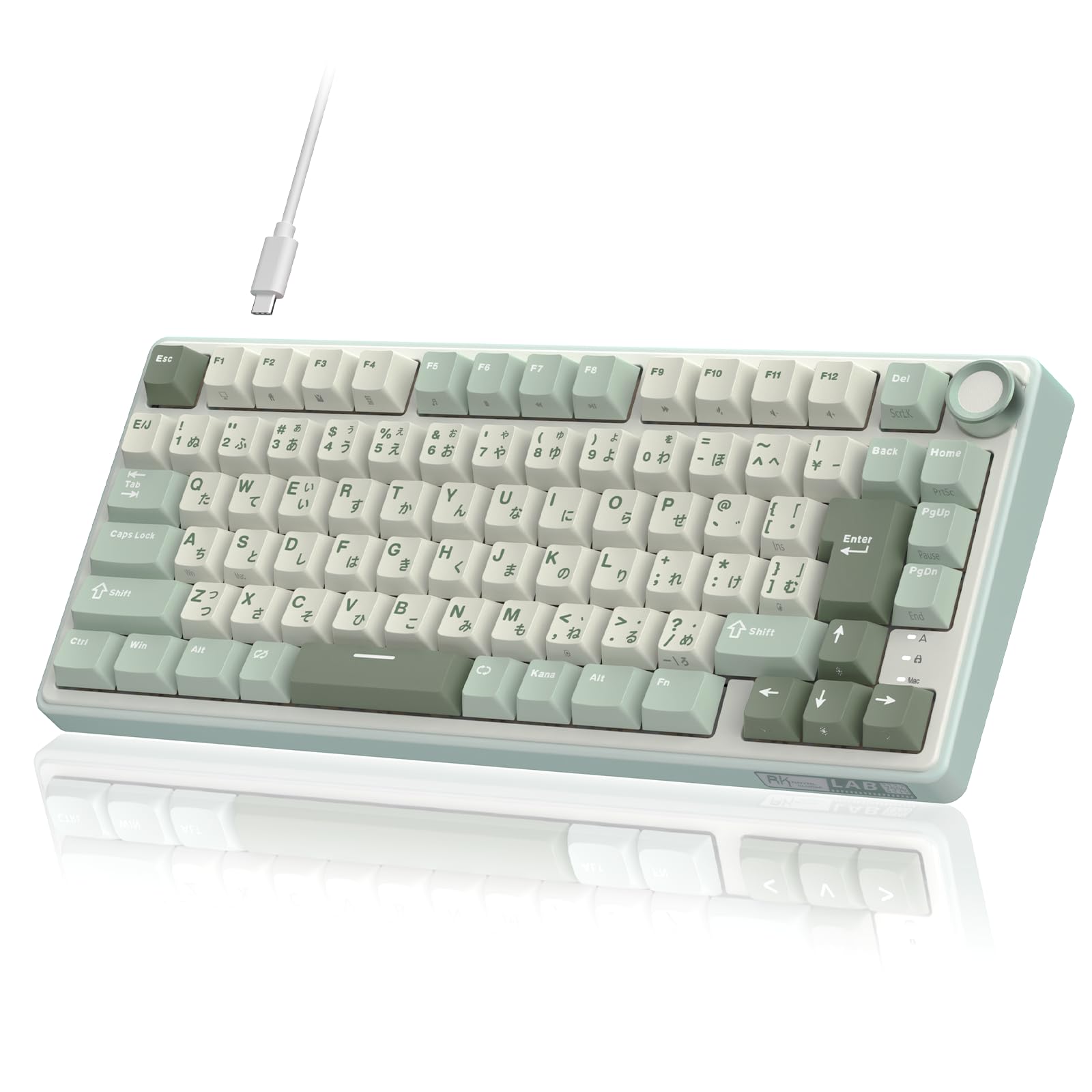 【.co.jp限定】RK ROYAL KLUDGE R75 メカニカルキーボード 有線|日本語配列|ボリュームノブ搭載|ゲーミングキーボード 75%カスタム|ガスケットマウント構造・RGBバックライト・ソフトウェア対応|Cherry Profileプロファ