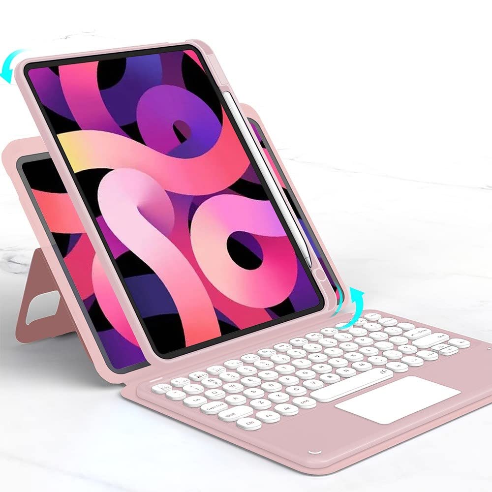 樂天商城 - 磁気吸着 iPad 第10世代 2022 10.9 インチ キーボード iPad A16 2025 11世代 11インチ キーボードケース 縦置き タッチパッド搭載 丸型キー 背面カバー 取り外し可能 Apple Pencil 収納 分離式 キーボード付き