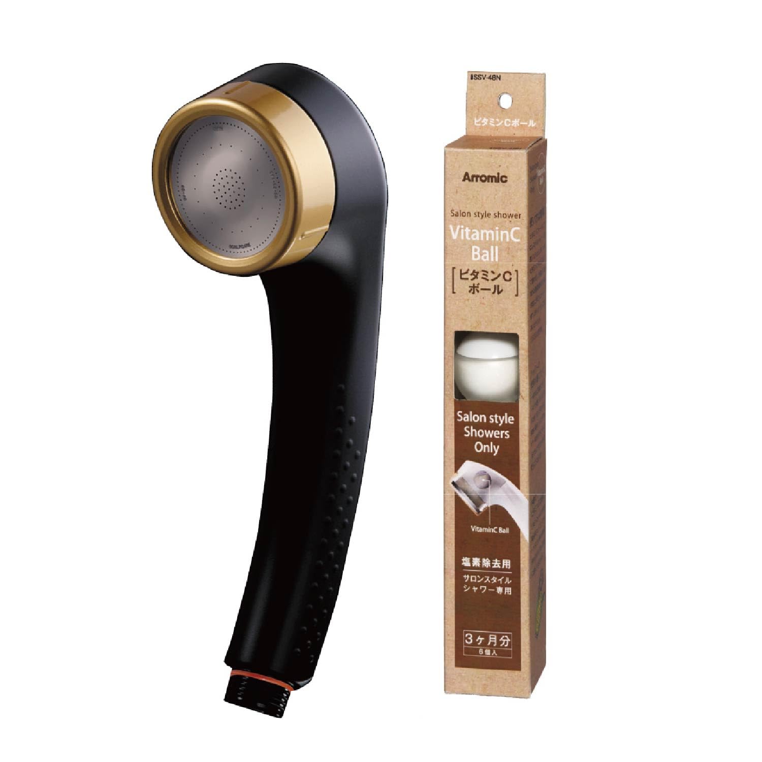アラミック シャワーヘッド 節水 高水圧 塩素除去 髪の美容を守る ビタミンCボール 6個入 サロンスタイルシャワー スカルプケア ブラック 日本製 ASSB-C6 アラミック シャワーヘッド 節水 高水圧 塩素除去 髪の美容を守る ビタミンCボール 6個入 サロンスタイルシャワー スカルプケア ブラック 日本製 ASSB-C6