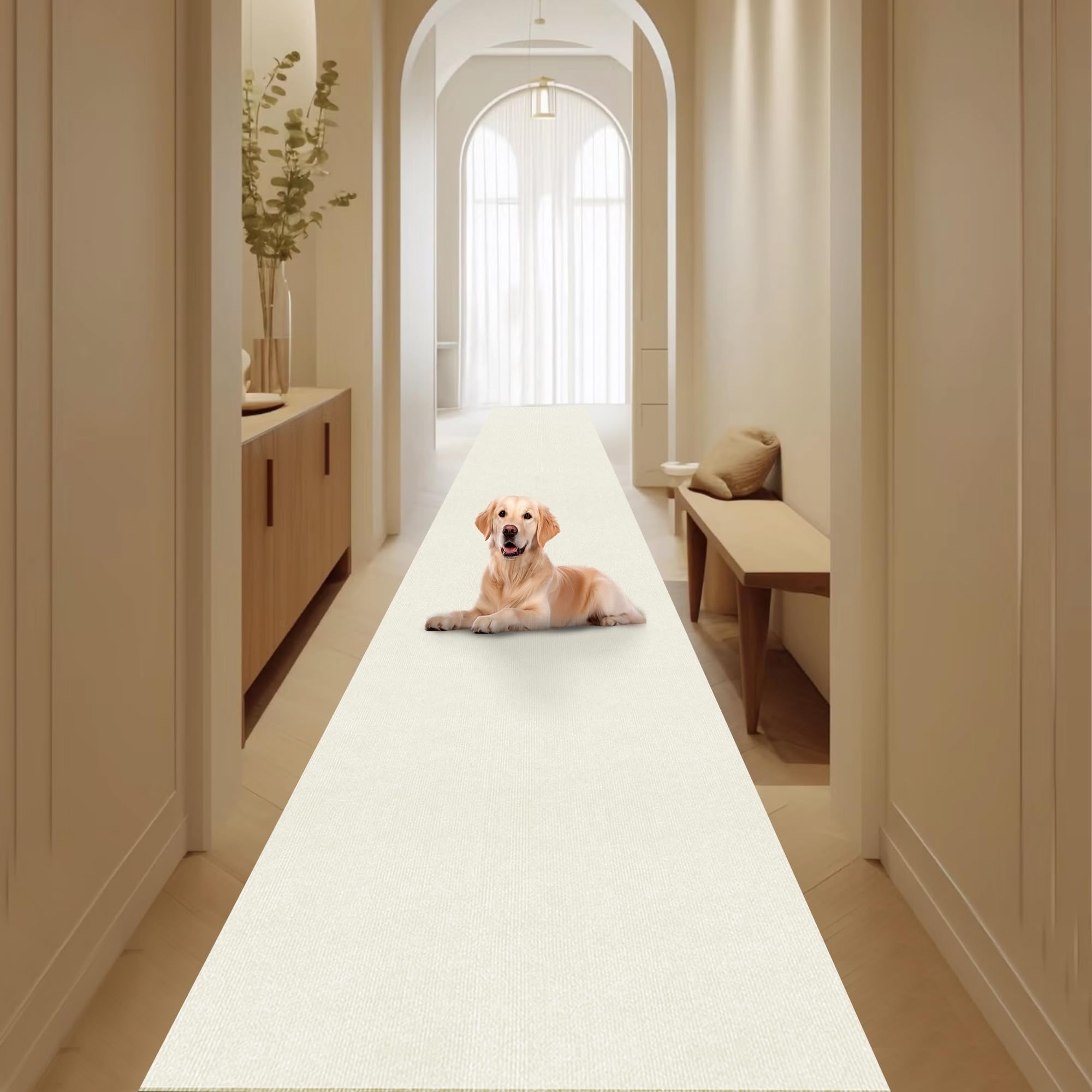 【XINJIY】廊下敷きカーペット ロングマット 90*600cm ホワイト