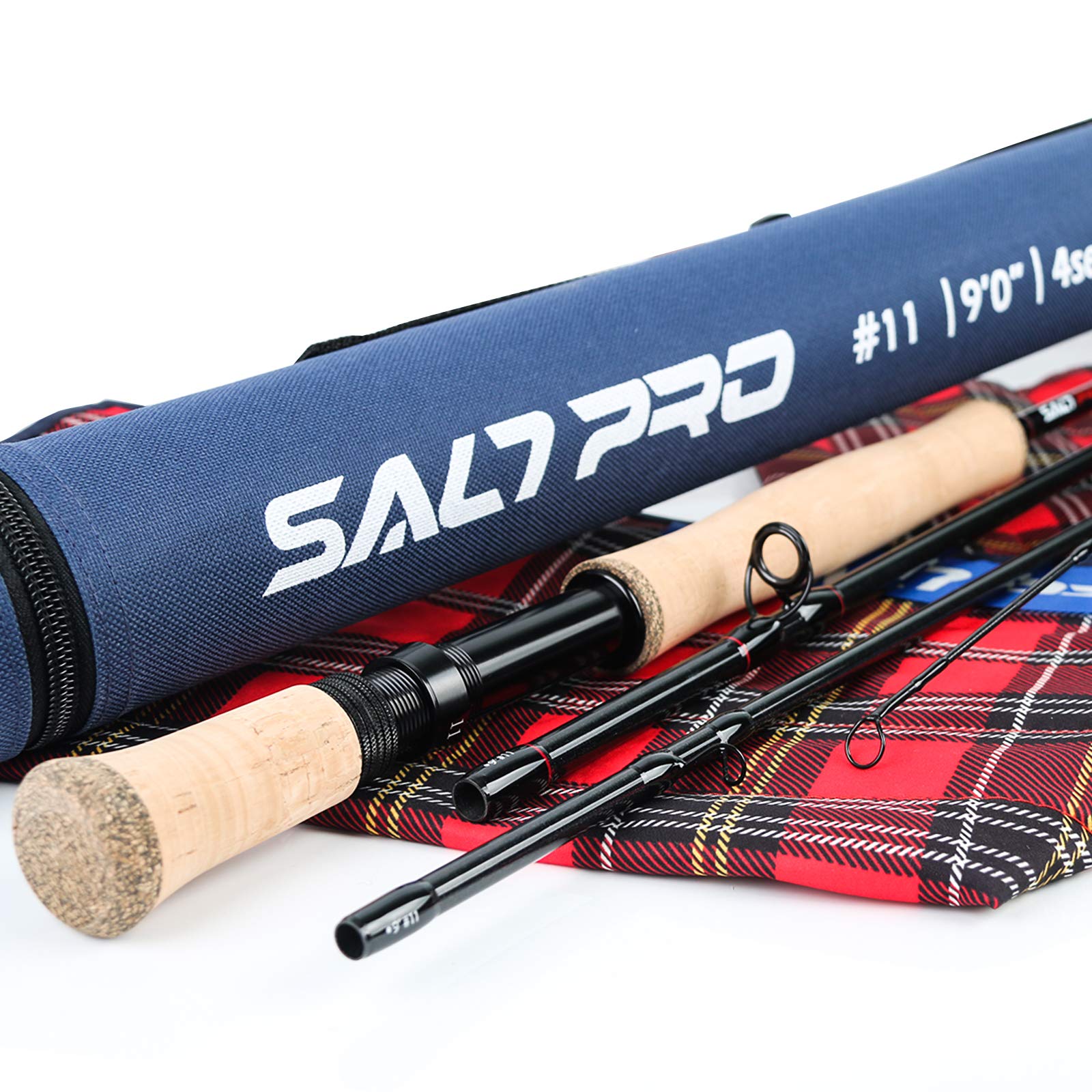 Maxcatch Saltpro 海釣りフライロッド 海水8/9/10wt 9ft ソルトウォーター用 釣り竿 (4ピース, シーブルー（11wt 9ft ）)