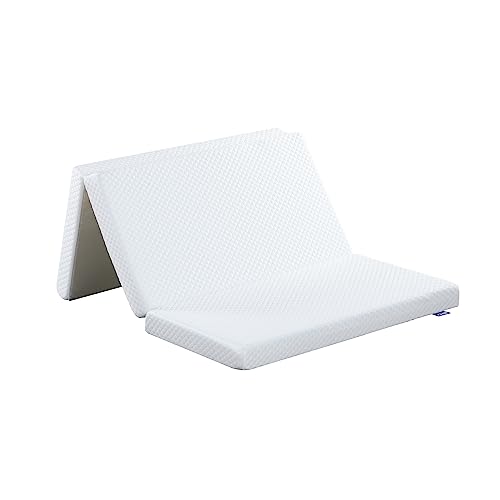 オリースリープ(Olee Sleep) 三つ折りクールメモリーフォームマットレス ホワイト セミダブル 幅122×奥..