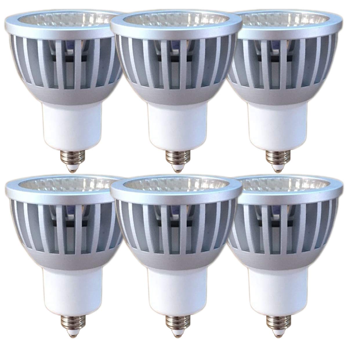 Fwaytech e11 狭角 LEDスポットライト COB7W JDRφ50 調光対応 LEDハロゲン電球形 60W・75W相当 密閉器具対応 6個セット (昼白色相当(5000K), 本体銀 (狭角15度) E11口金 調光対応)