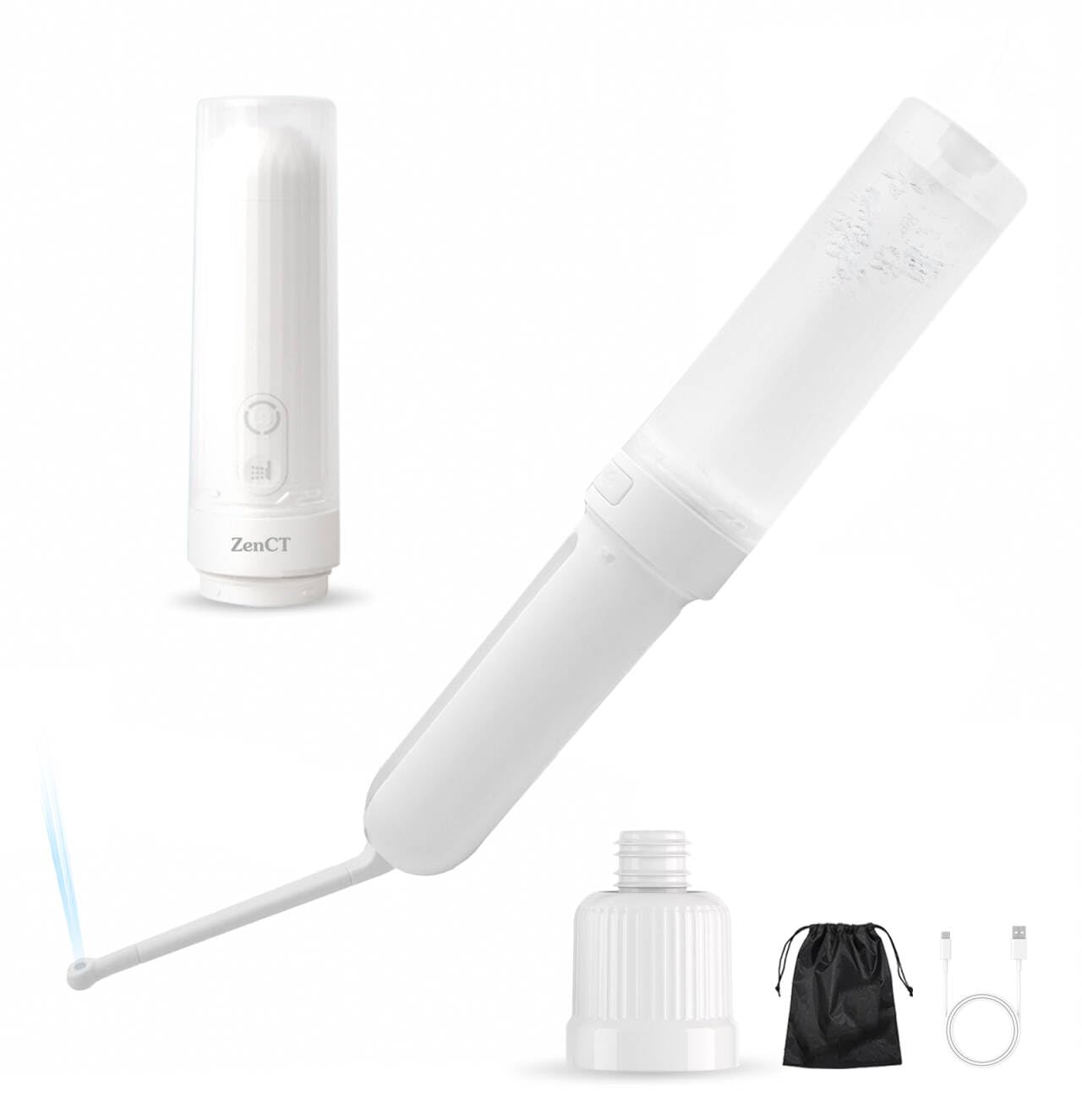 ZenCT 携帯 おしり洗浄器 ハンディシャワー 携帯洗浄器【ペットボトル対応 】Type-C充電式 洗浄シャワー ウォッシュ トイレ ハンディ ポータブル 旅行グッズ 快適グッズ 旅行 トラベル CT240