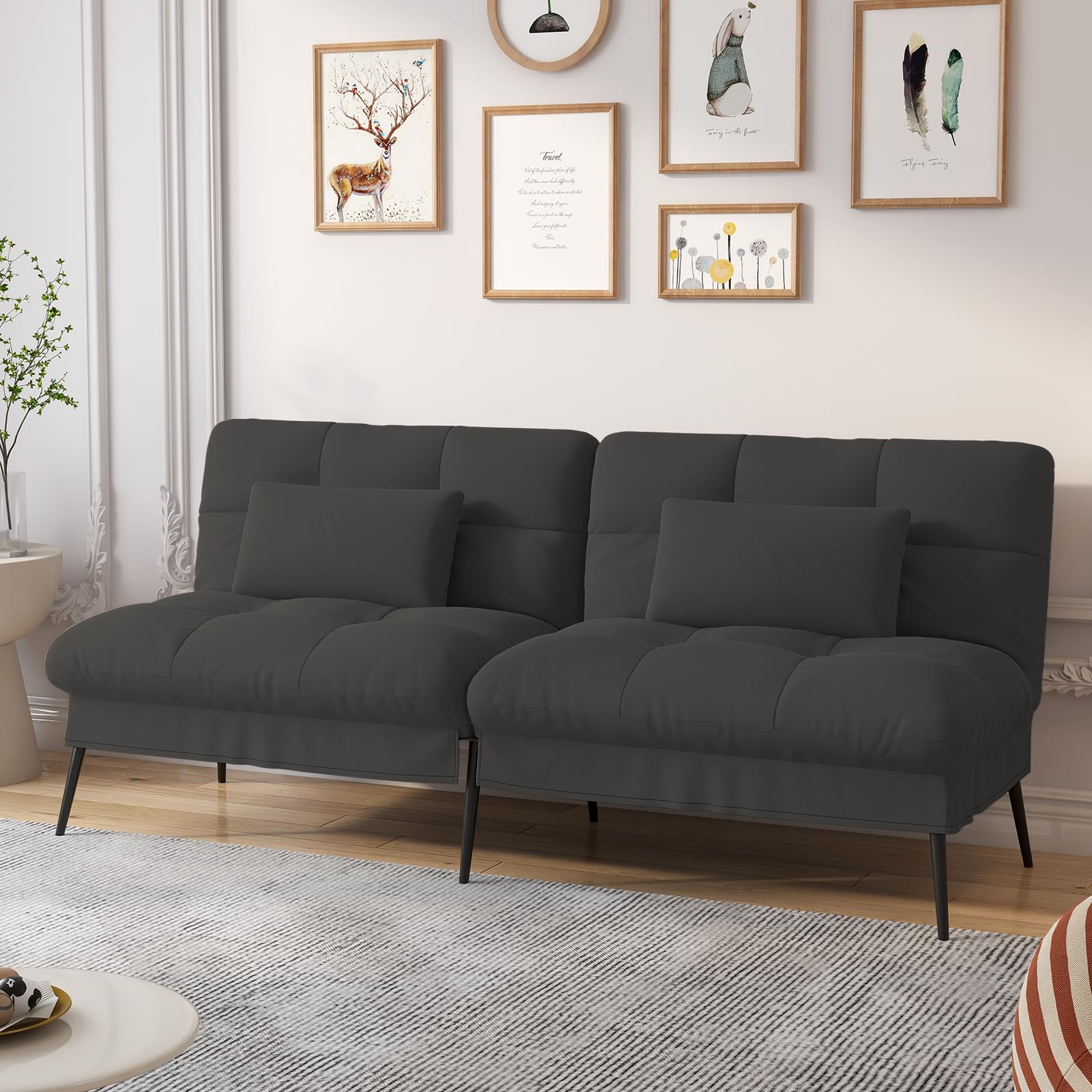 ComHoma ソファーベッド ソファベッド カウチソファー 1人掛け 2人掛け リクライニングソファー【6段階..