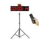 Jhering スポーツタイマー LED レースタイミング時計 三脚付き ランニングイベント用 7色 カウントダウン/アップレースタイマー (4 Inch)