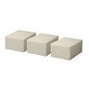 ライクイット (like-it) 家中置きたい場所にちょうどいい 収納ボックス 組み合わせて使える 収納ケース ワイドM ベージュ 日本製 MOS-03L 3個...