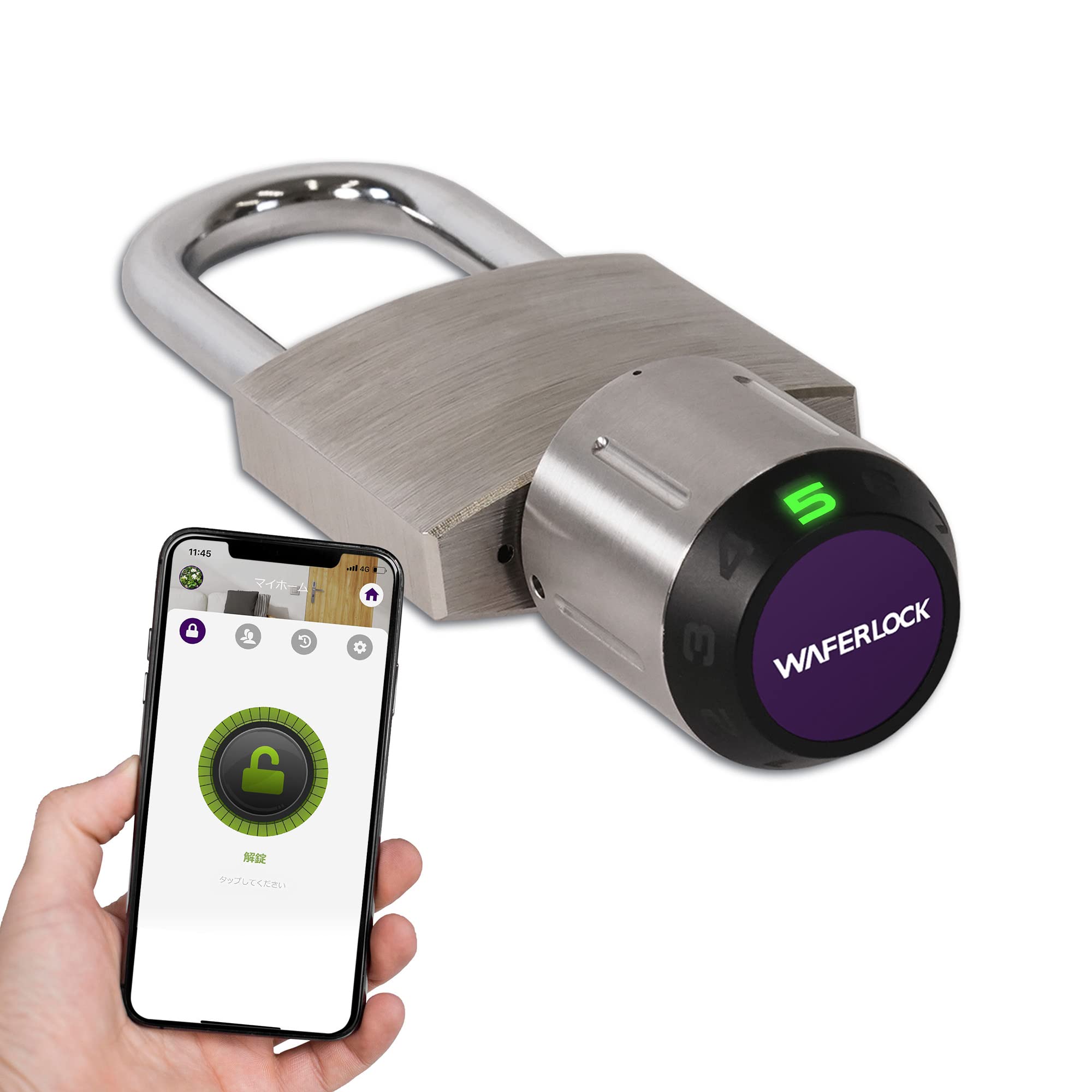 WAFERLOCK (ウェハーロック)・C210・スマート南京錠・Padlock・スマートロック・IP68防水防塵・シャッ..