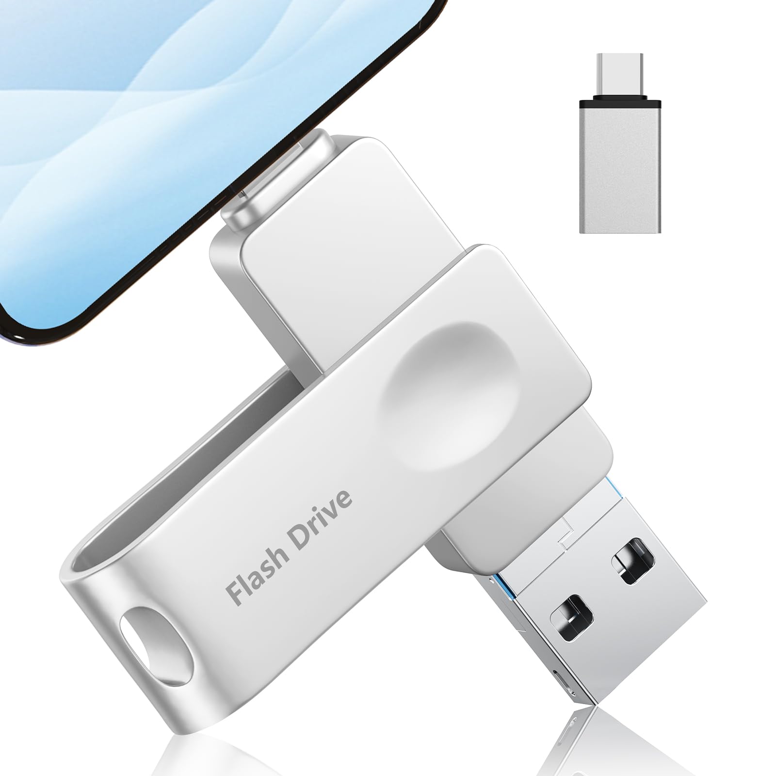 樂天商城 - USBメモリー 512GB 【専用アプリ不要】Phone用USBメモリ4in1 phone 写真保存usb 大容量外付けメモリphoneバックアップ iOS/Android/PC/Mac対応 フラッシュドライブ スマホの写真を保存する 携帯容量不足解消(銀