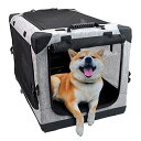 Totoro ball 折りたたみペットケージ 犬ケージ 犬用クレート 猫用キャリー・カート 持ち手付き 犬猫兼用 折りたたみ簡単『室内休憩、急な来客時、アウトドア、病院、キャンプに大活躍! 』 (L, グレー)