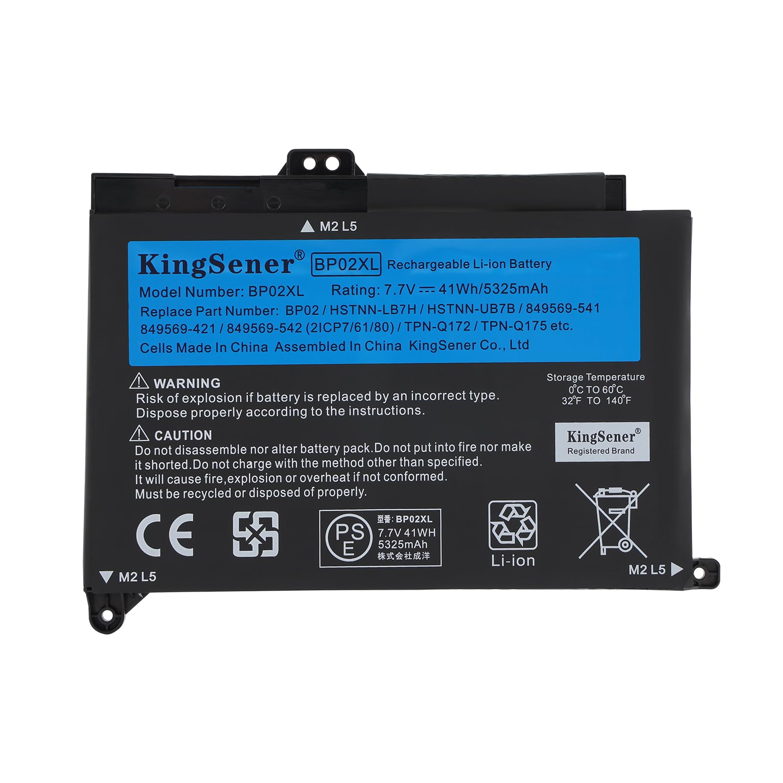 KingSener BP02XL �ߴ� �Хåƥ꡼ HP Pavilion �� PC 15 15-AU 15-AU010WM 15-AU018 15-AU136TX HSTNN-LB7H HSTNN-UB7B 7.7V 41Wh