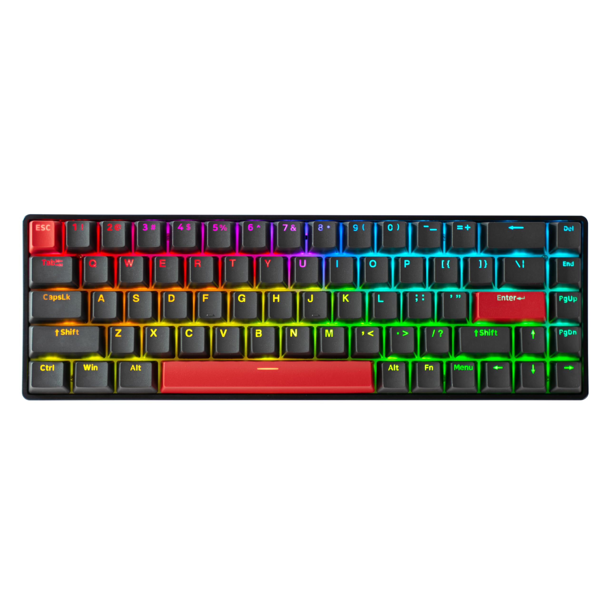 樂天商城 - DrunkDeer G65 eスポーツゲーミングキーボード、ラピッドトリガーキーボード - ホール効果スイッチ - 磁気スイッチ - ラストウィン＆リリースデュアルトリガーモード - 調整可能な作動、ブラック オレンジ
