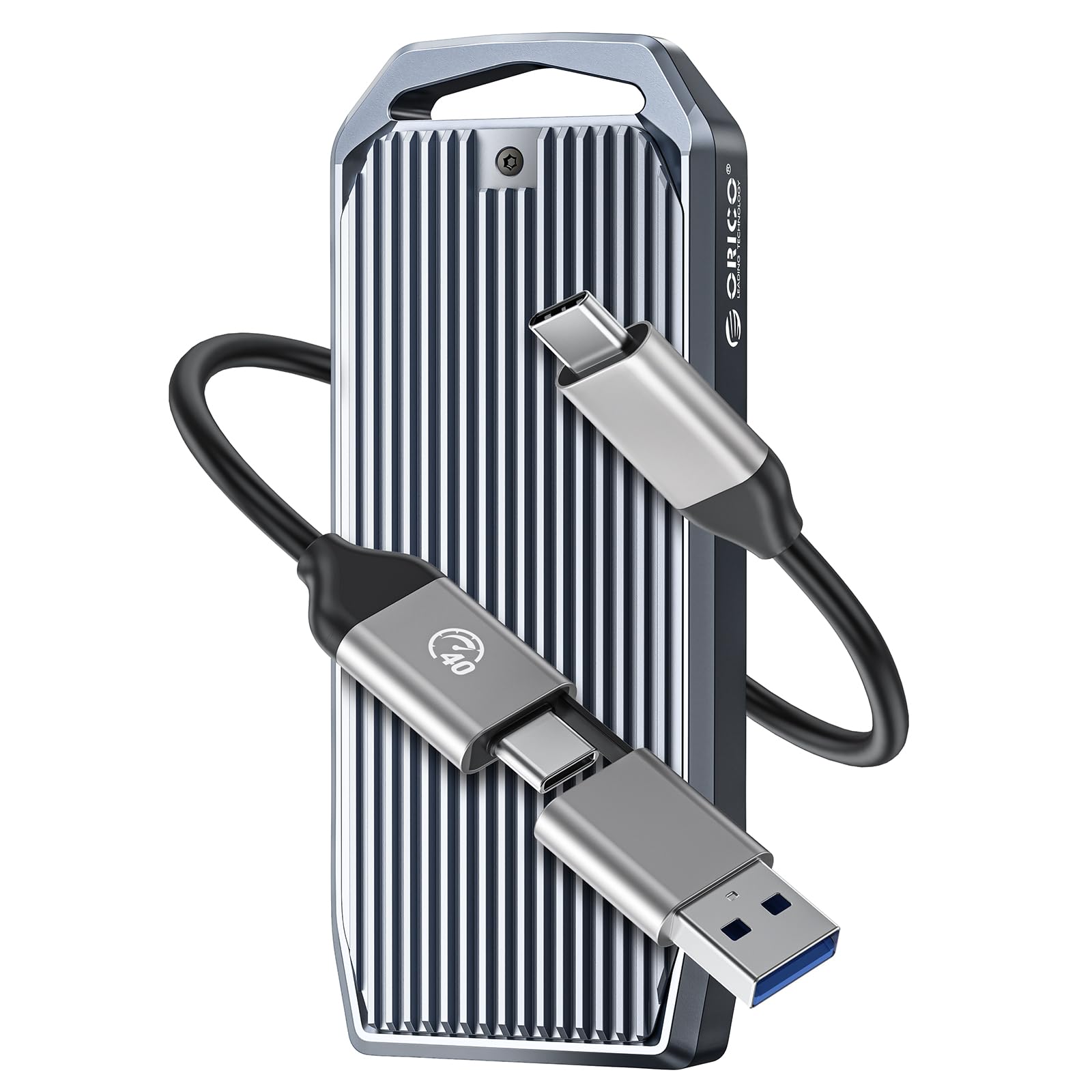 ORICO M.2 SSD 外付けケース 【USB4 40Gbps超高速】NVMe SSD ケース 全アルミ Thunderbolt 3/4 USB 4/3.2/3.1/3.0対応 2230 2242 2260 2280(M Key)をサポート ポータブル
