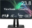 ViewSonic ビューソニックジャパン 23.8インチ ColorPro VP2456 カラーマネージメントモニター (フルHD/IPS/sRGB100%/Pantone認証/USB Type-C(60W給電)/高さ調整/フレームレス/写真編集モード/