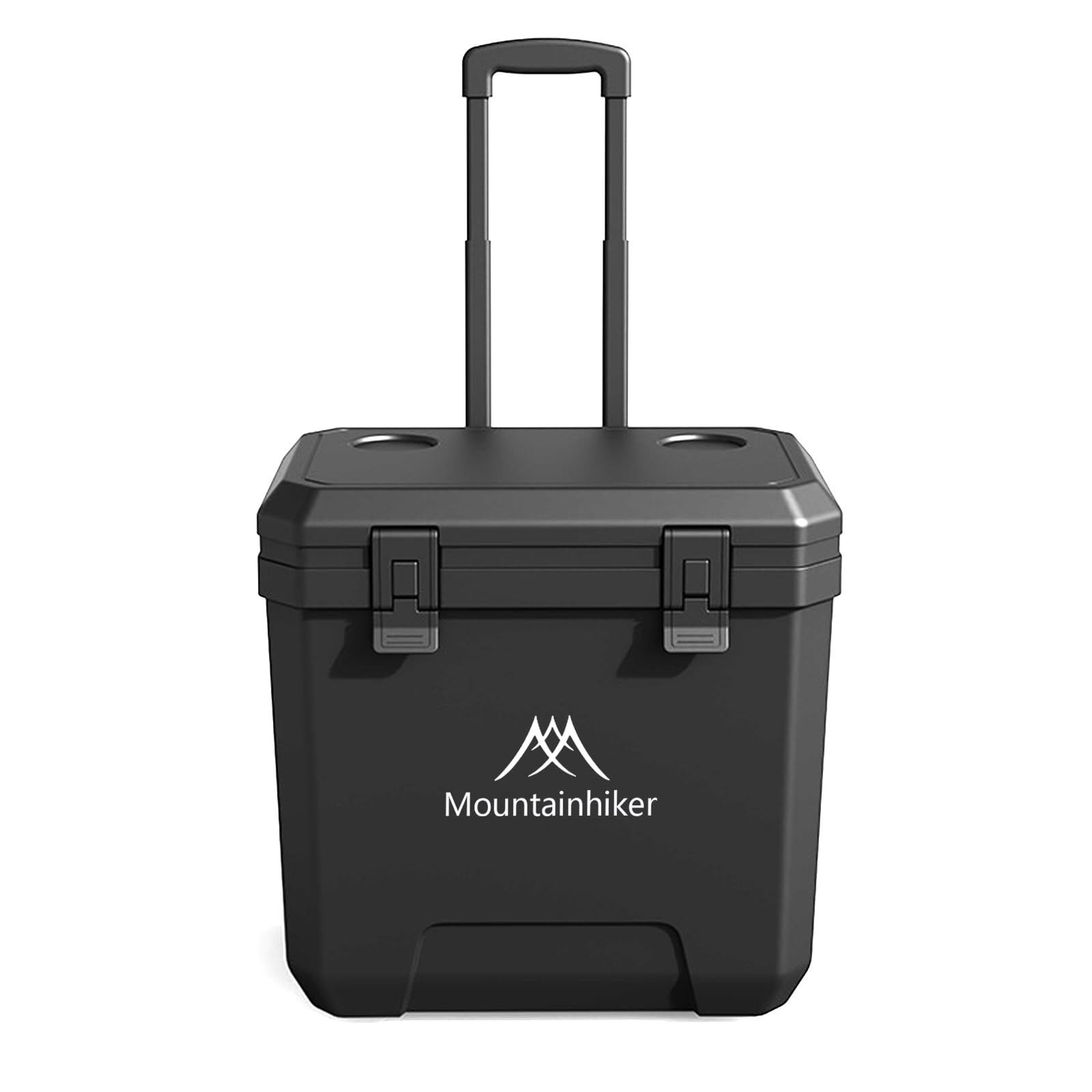 楽天松陰屋 楽天市場店Mountainhiker 36L/38QT大容量クーラーボックス （キャスター/プルロッド付き） 多機能冷蔵庫 冷凍庫 車用冷蔵庫 保温/冷凍/鮮度保持 アウトドア/キャンプ/釣り/鮮度長持ち （黒）