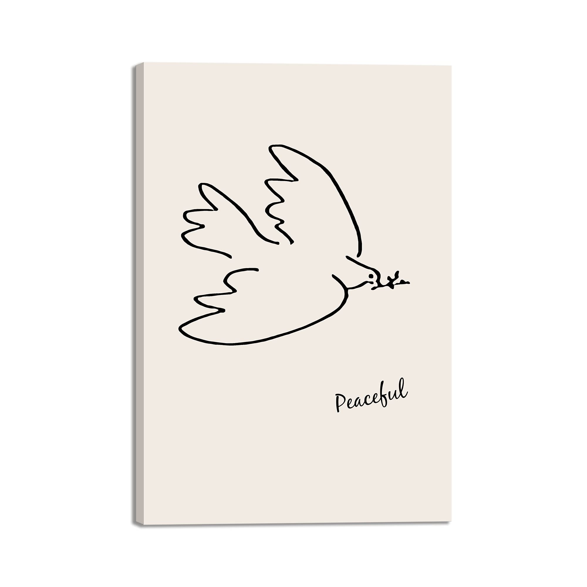 ピカソ 鳩 ポスター 平和鳩 絵画 装飾画 アートパネル 絵画 インテリア 額付き線画 雑貨 おしゃれ 写真 飾り絵 玄関 寝室の装飾 木枠付きの完成品 (30...