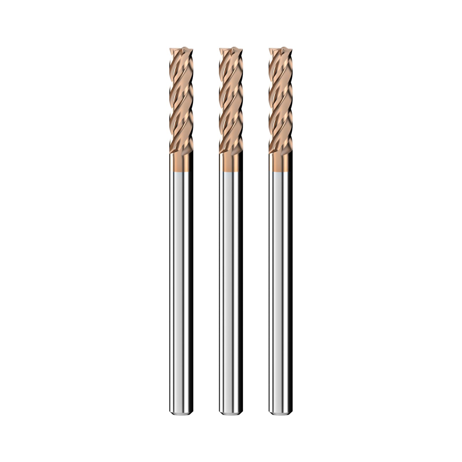 Cleqee スクエア エンドミル 刃径5mm × 刃長15mm × 全長75mm × 軸径5mm3個セット 4枚刃 TiAlNコート 超..