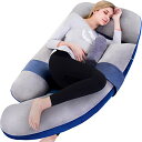 AS AWESLING 152CM全身枕/授乳枕、妊婦ボディピロー/取り外し可能な大きいU形枕、サポートひも、取り外し可能なカバー（灰青い