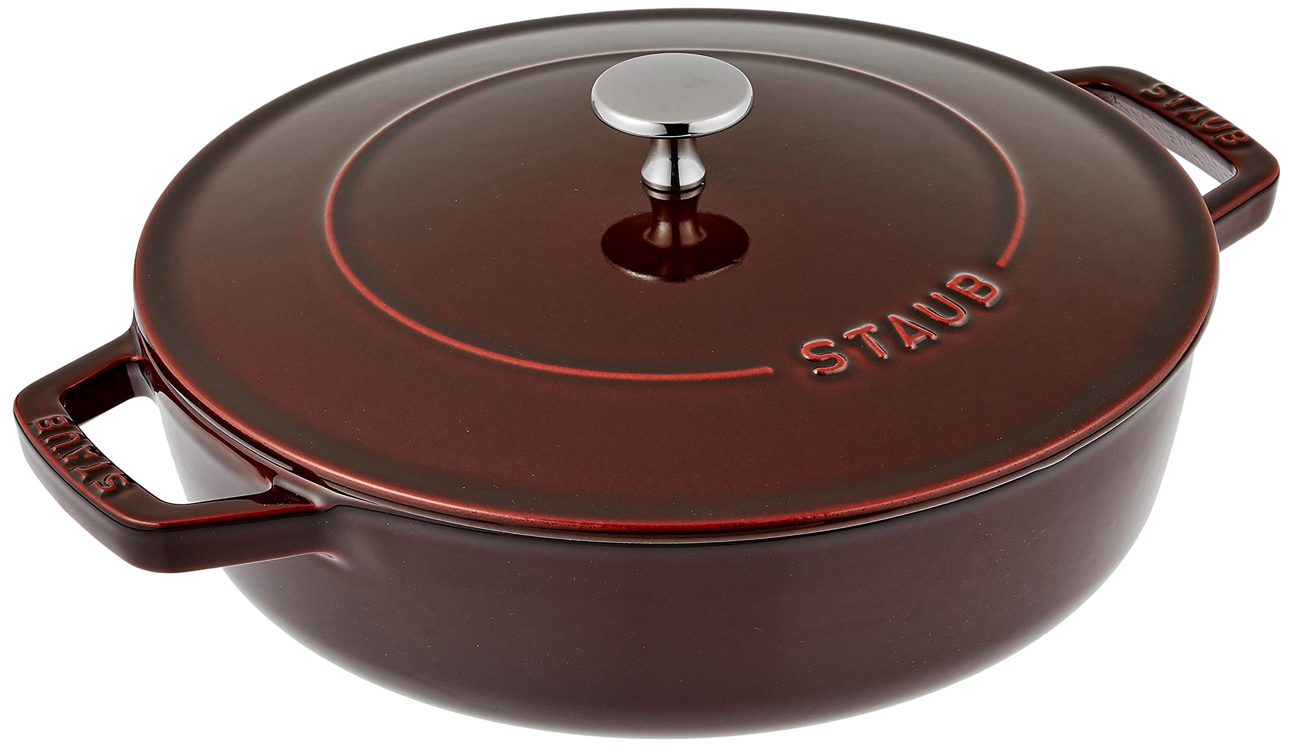 鋳物ホーロー鍋 staub ストウブ 「 ブレイザー ソテーパン グレナディンレッド 24cm 」 両手 鋳物 ホーロー 鍋 浅型 すき焼き IH対応 【日本正規販売品】 Braiser 40511-512