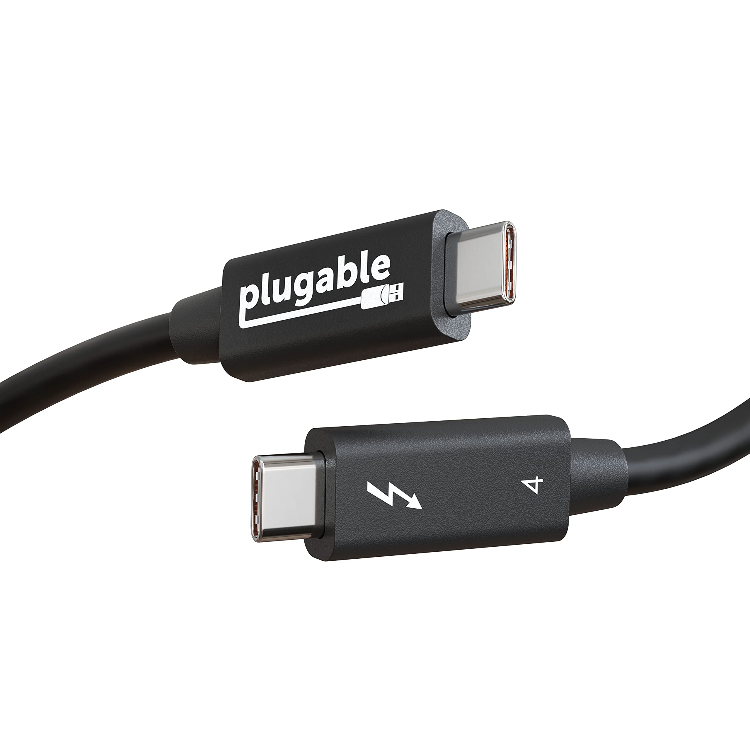 Plugable Thunderbolt 4 ケーブル 40Gpbs 100W (20V5A) 充電対応 1m  4K モニターx2 USB4 Thunderbolt 3 USB-C 互換