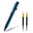 KeyUnity KP03BL ボルト アクション ボールペン クリップ付き チタン合金 EDC ポケット ペン 格納式 メタル ボールペン 毎日持ち運び用 ポリシェド (KP03BL)