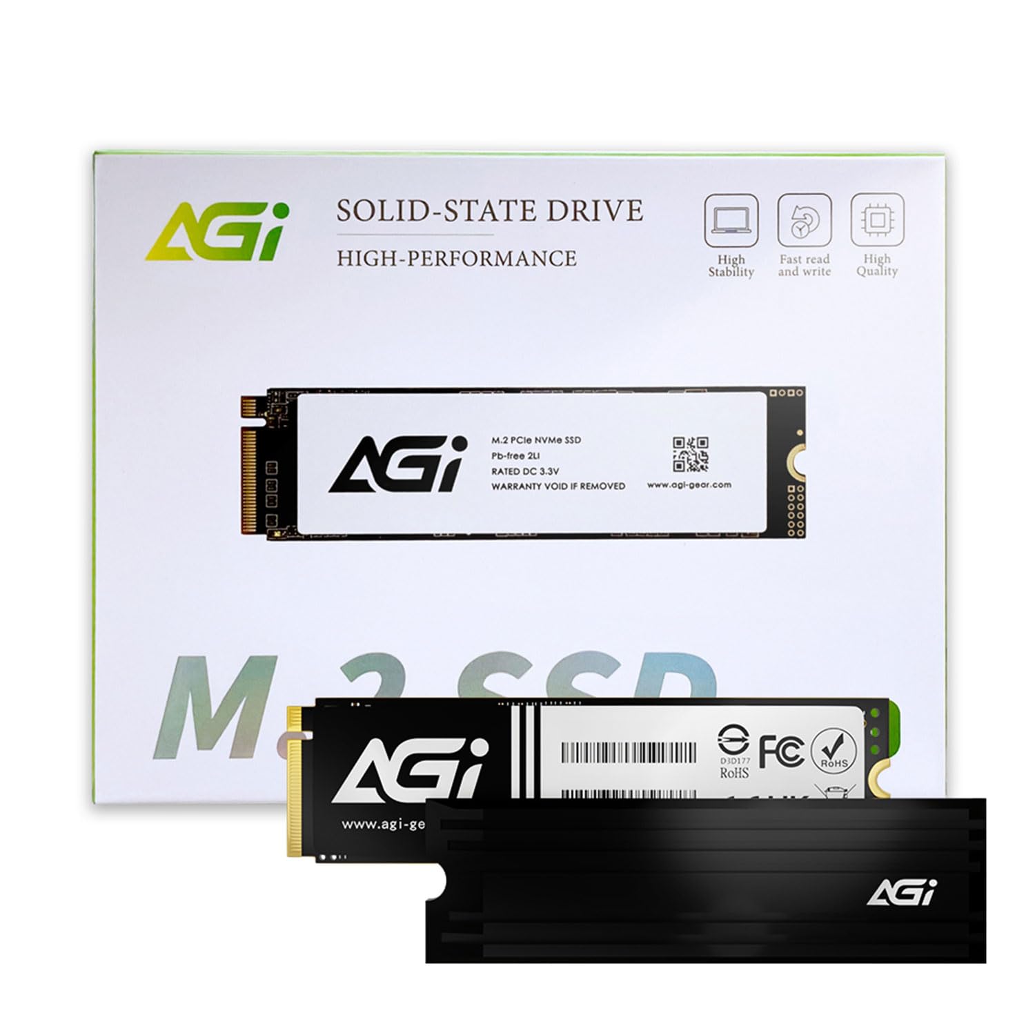 AGI AI838 内蔵 SSD 1TB PCIe Gen4×4 (最大読込: 7,400MB/s) PS5動作確認済み NVMe M.2 2280 DRAM Cache 3D NAND SSD ヒートシンク付き（書き込み速度5500MB/s）