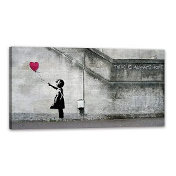 バンクシー 赤い風船と少女 アートパネル 大型 banksy モノクロ ポスター 絵画 壁掛け 部屋飾り お風呂 玄関 木枠付きの完成品 (40x80cm)