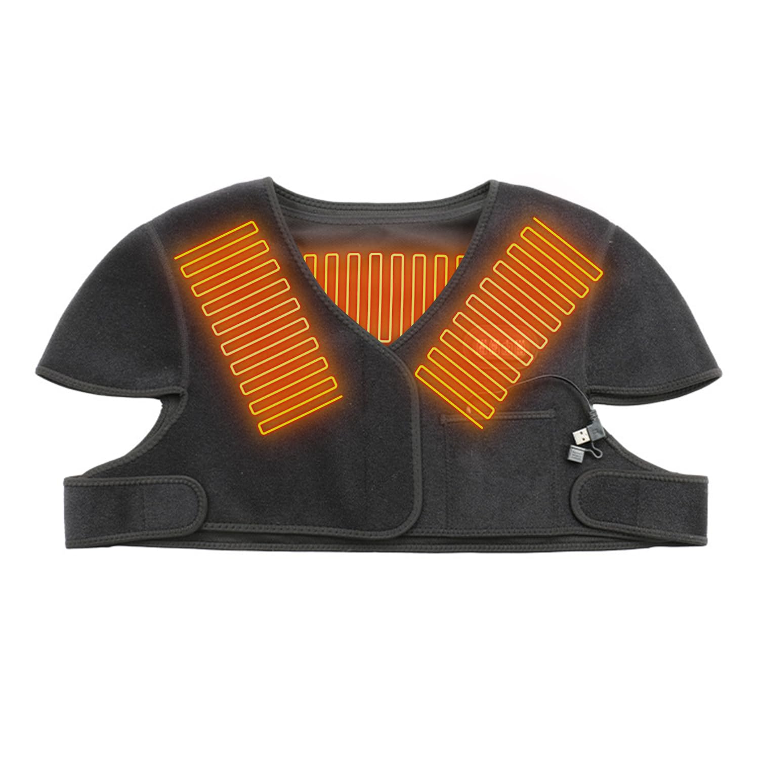 「赤65℃・青55℃・緑45℃」 MACOLAUDER 電気肩パッド USB 遠赤外線加熱 電熱肩当て 肩用電気マット ブル..