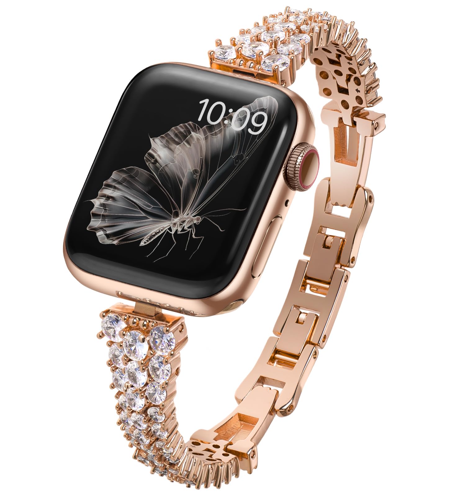 LUXIMAL コンパチブル Apple Watch バンド レディース ジルコン 宝石 キラキラ アップルウォッチバンド 38mm 40mm 41mm 長さ調...