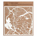 クアラルンプール切り絵地図、白、30x30センチ、オリジナルデザインペーパーアート、アイデアギフト
