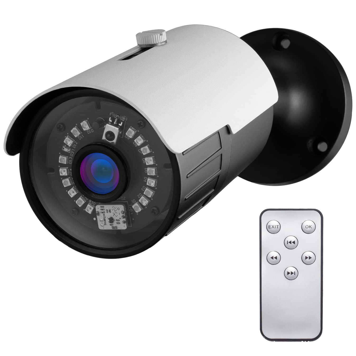 防犯カメラ 200万画素 最大256GB microSD カード対応 SDカード録画 屋内屋外対応 有線 駐車場 玄関口防犯 監視カメラ AV出力対応 動体検知 強力赤外線LED 暗視撮影 24時間常時録画 自動上書き 外部電源 簡単設置 リモコン操作 防