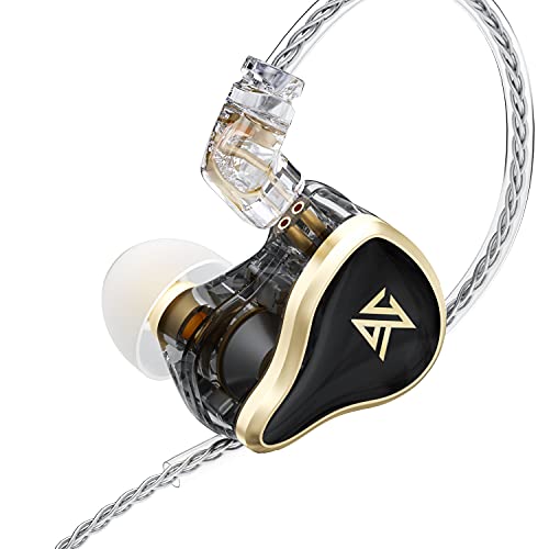 KZ ZASメタルヘッドセット7BAs 1DDsハイブリッド16ドライバーHiFi（IEMイヤーモニターヘッドホン）スポーツノイズキャンセリングイヤフォン 3.5mmジャック 2Pin リケーブル 着脱式有線イヤホン（マイクなし ブラック）