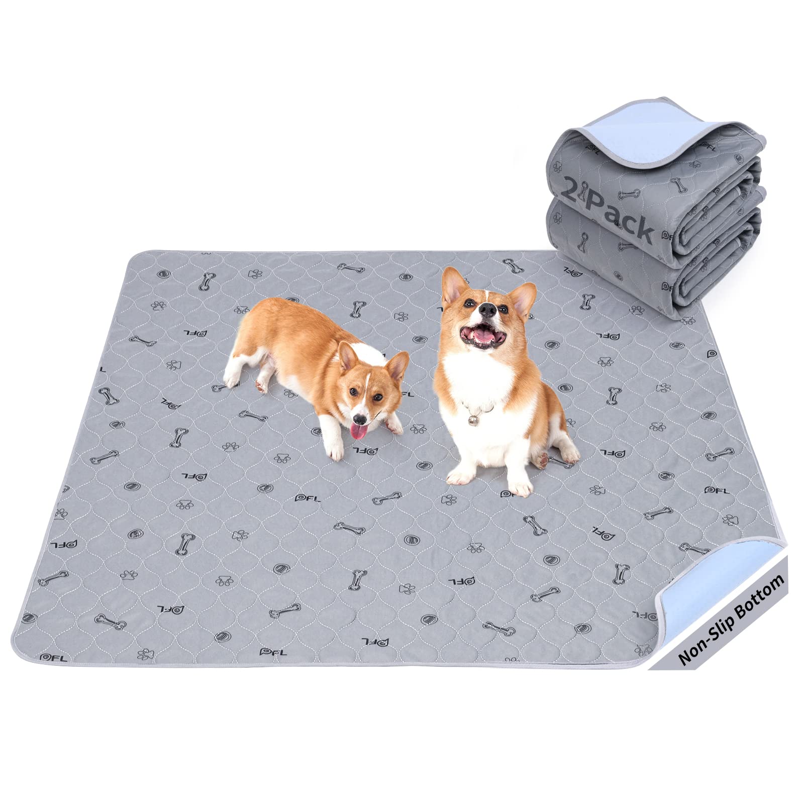 樂天商城 - LOOBANI 洗えるペットシーツ 猫 犬用 おしっこパッド ペットマット ペット用 トイレ 下敷き マット 速乾 洗える 滑り止め 漏れ防止介護シーツ 洗濯機で丸洗い 繰り返し利用可能 四季通用 多頭飼いに最適 (122*122cm, 2枚セット)
