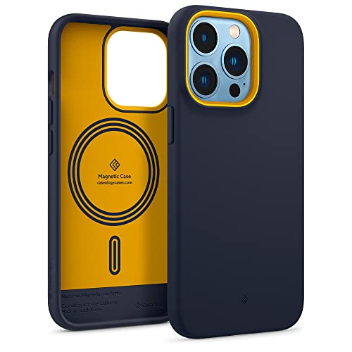 Caseology iPhone 13 Pro 対応 ケース MagSafe対応 TPU シリコンコーティング ポップカラー 耐久性 ナノポップMag - ブルーベリーネイビー