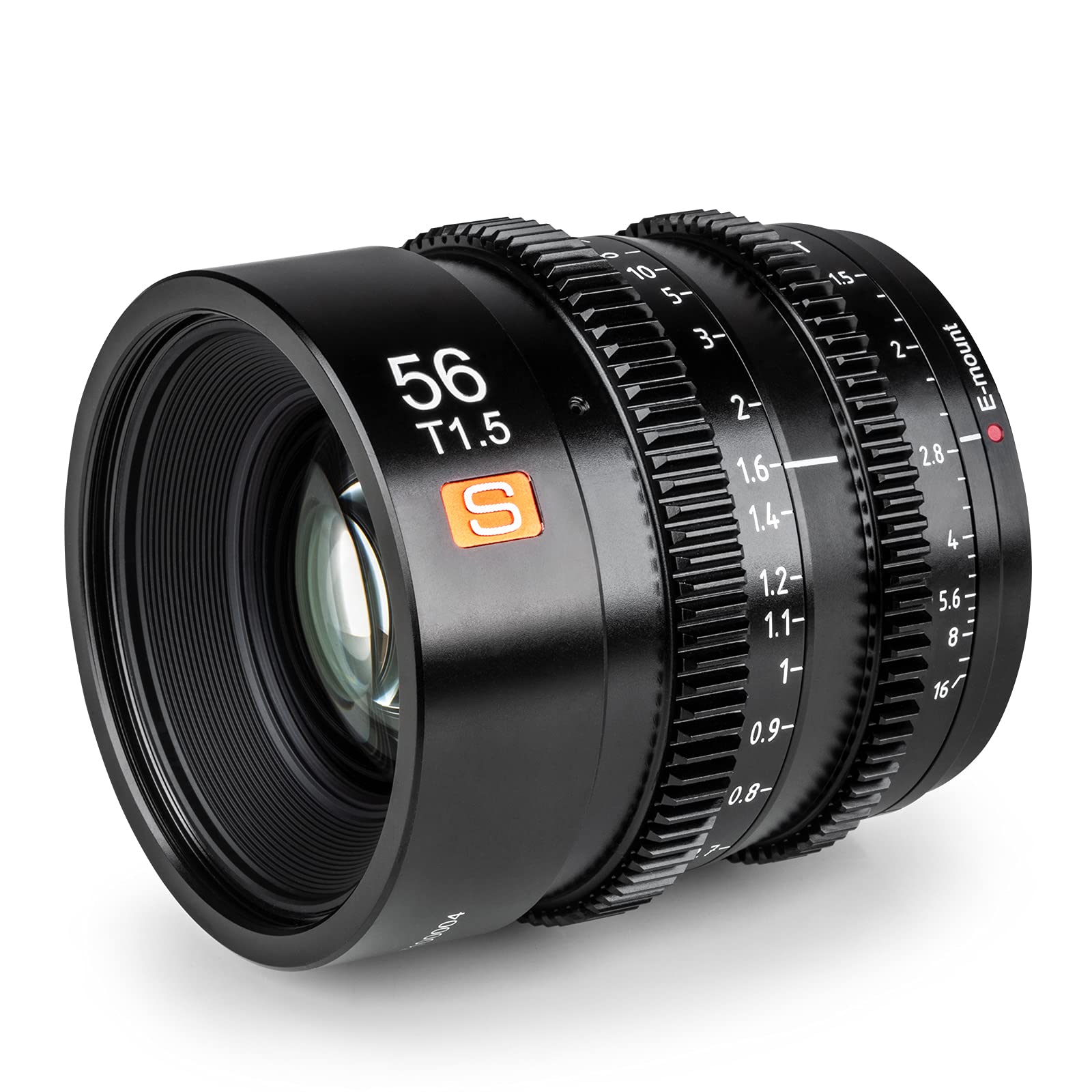 VILTROX S56mm T1.5 単焦点レンズ 大口径 シネマレンズ APS-C用 ソニーEマウント 交換レンズ 軽量 マニュアルフォーカス 映画撮影用 SONYカメラに対応 (S-56mm T1.5 Eマウント)