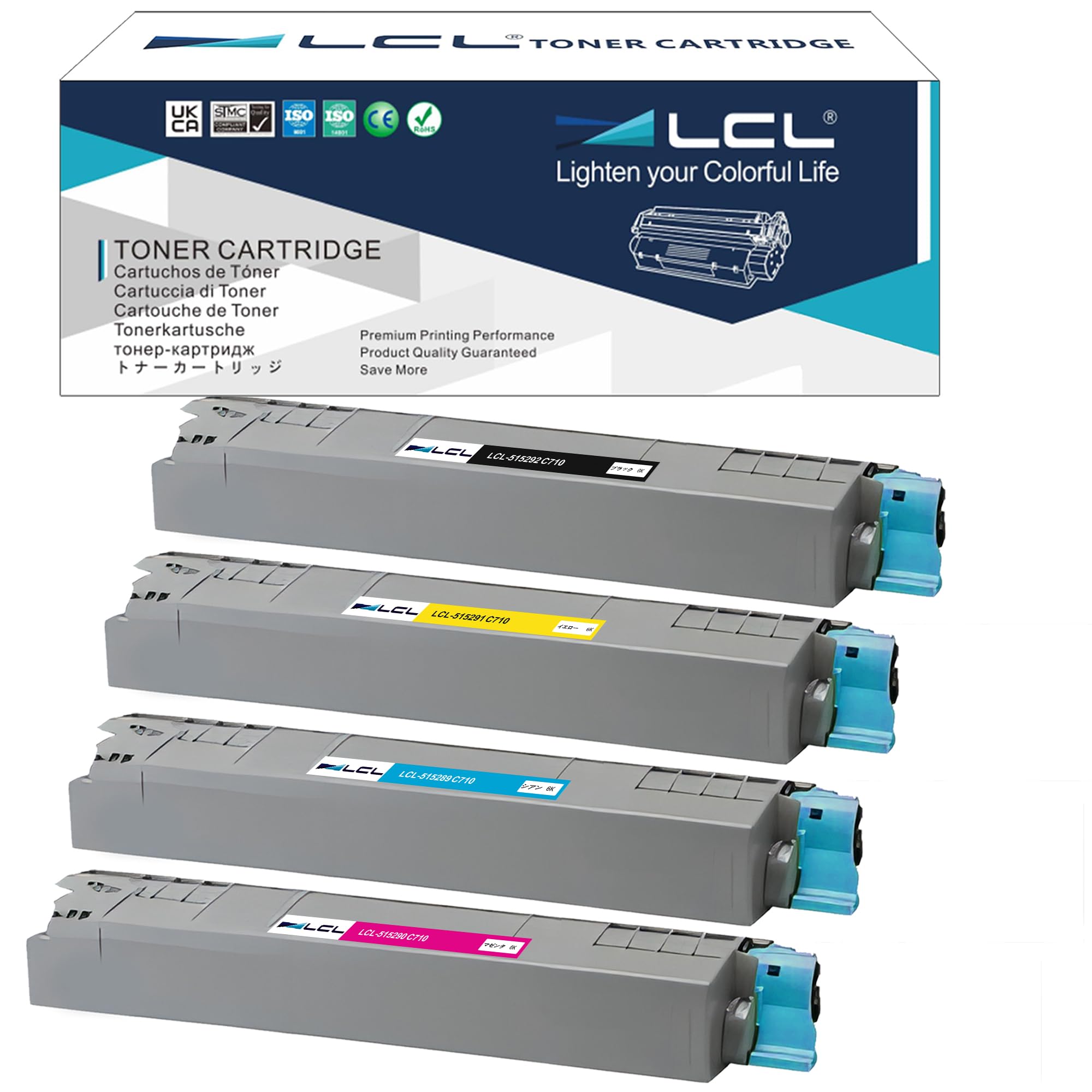 LCL RICOH用 リコー用 515292 515289 515290 515291 C710 C710e C711 C720 C721 4色セット ブラック シアン マゼンタ イエロー 互換トナーカートリッジ 対応機種：Ricoh sp IPSiO