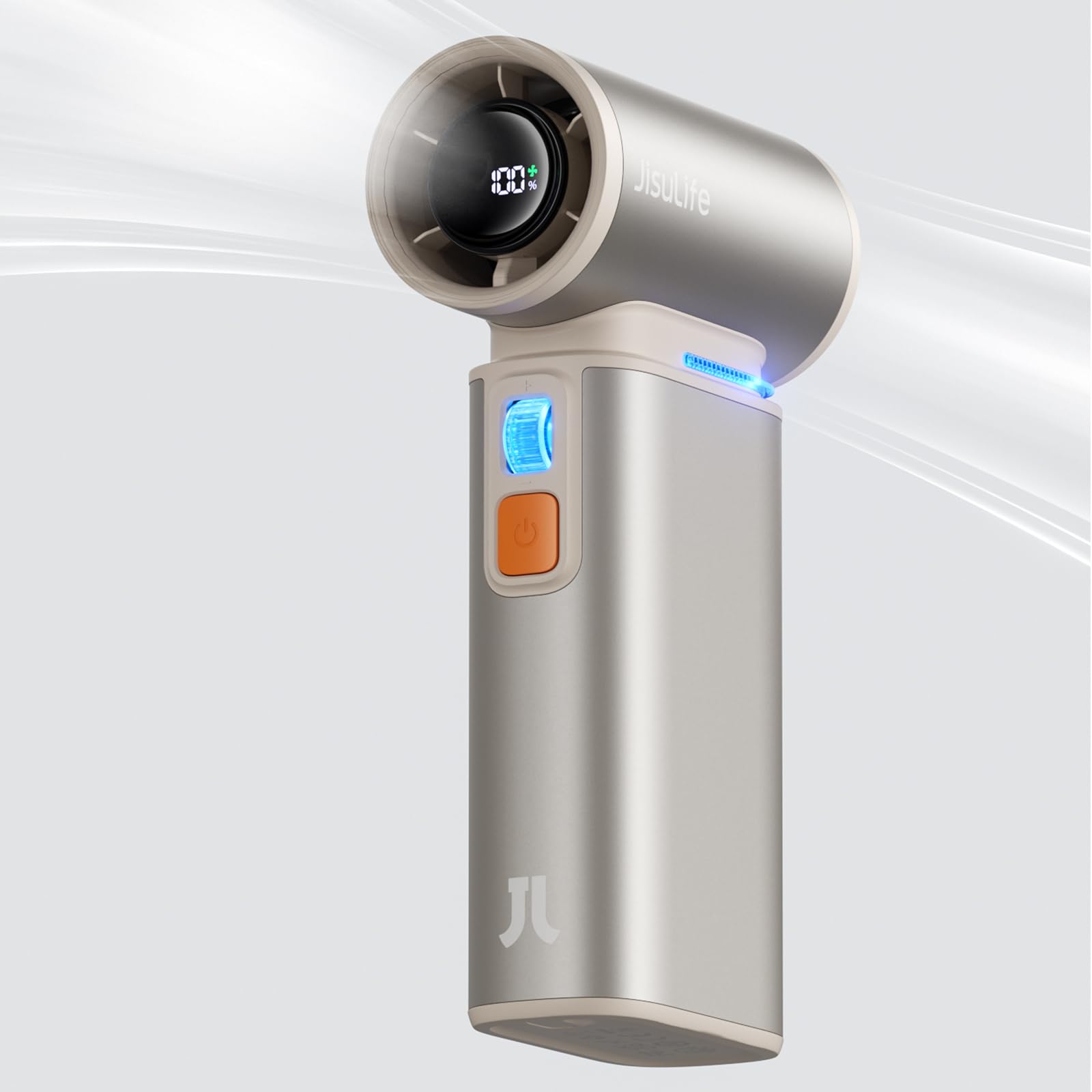 JISULIFE 2 in 1 多機能 ハンディファン 小型扇風機 電動エアダスター 9000mAh 大容量バッテリー 充電式ミニジェットファン 1-100段階...